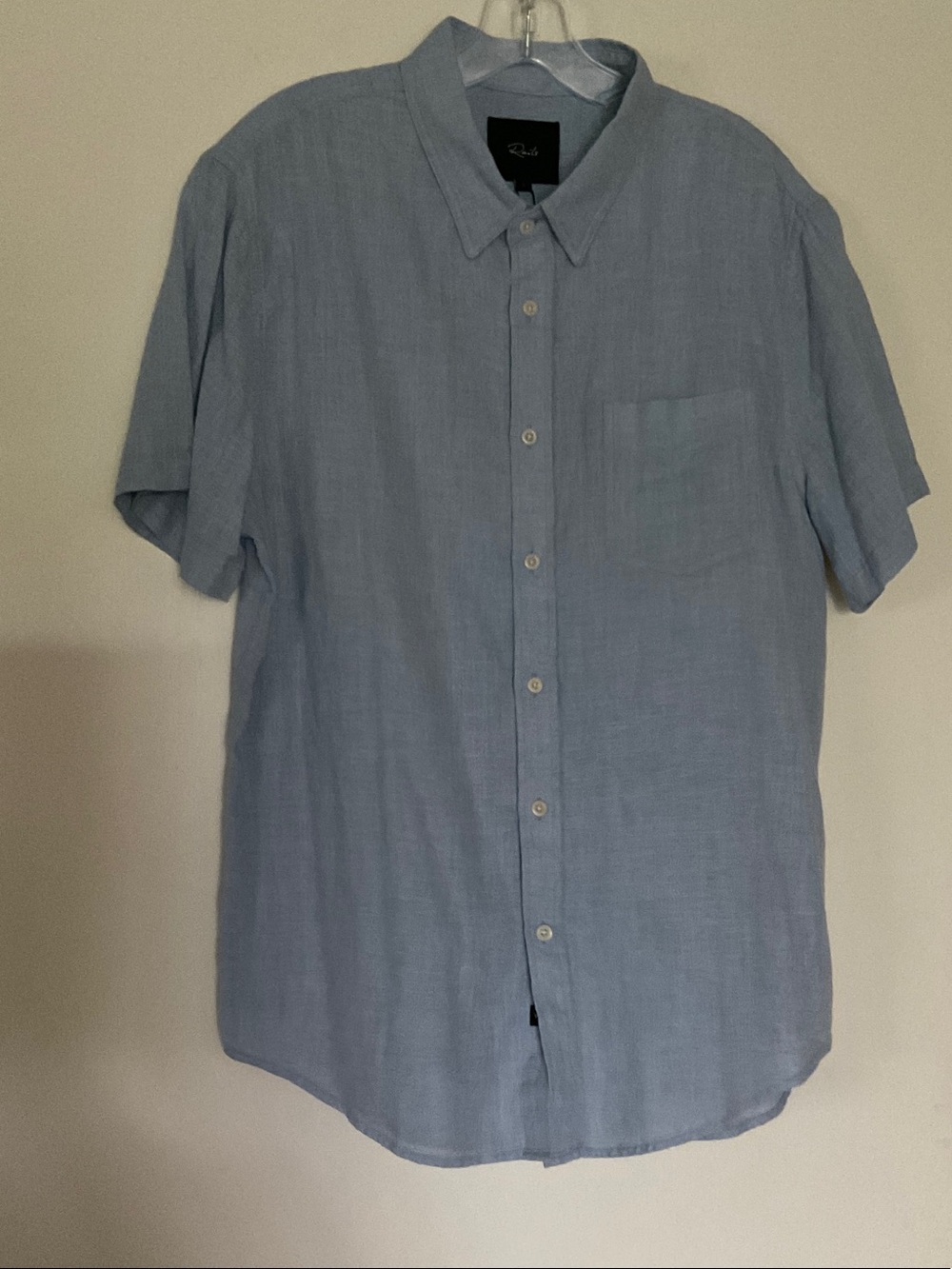 Rails Light Blue Fairfax Linen Short-Sleeve Button-Down Shirt